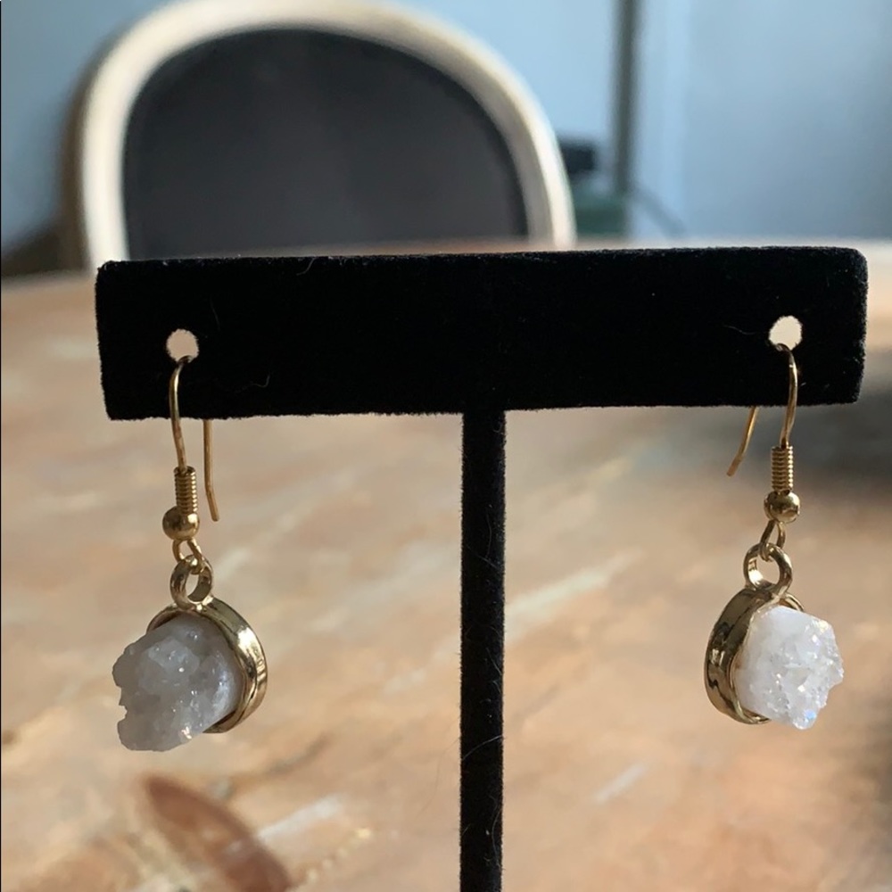 Ayle M. White Gem Crystal Earrings